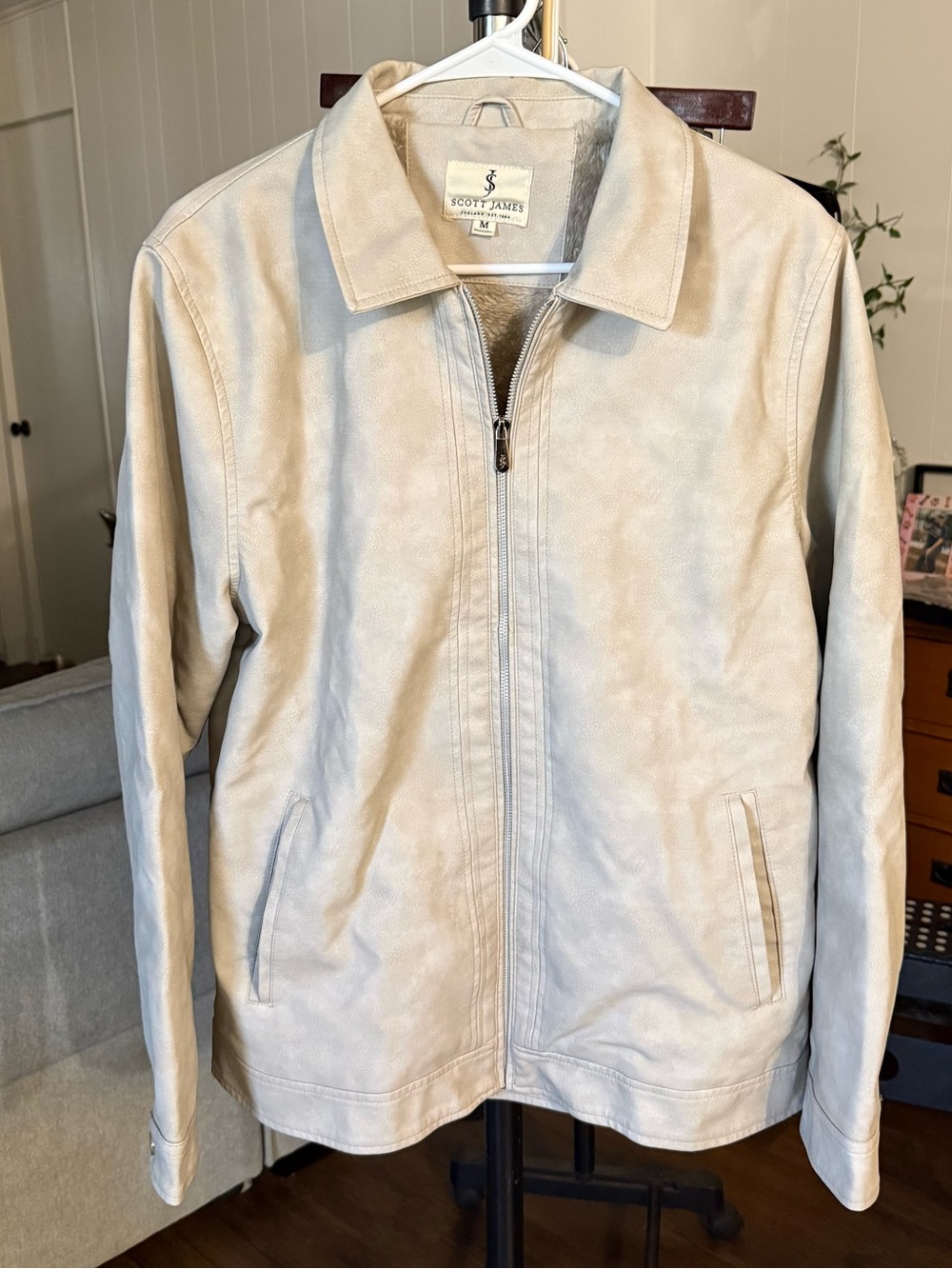 Scott James Men’s Faux Suede Sherpa Lined Jacket – Size M